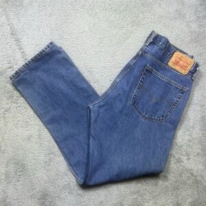 Levis 505 Jeans Men's 36x32 Blue Regular Fit Straight Denim Skate Grunge Casual